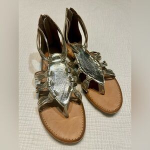 Seychelles Gold Leather Flat Gladiator Strappy Sandals Sz 9.5